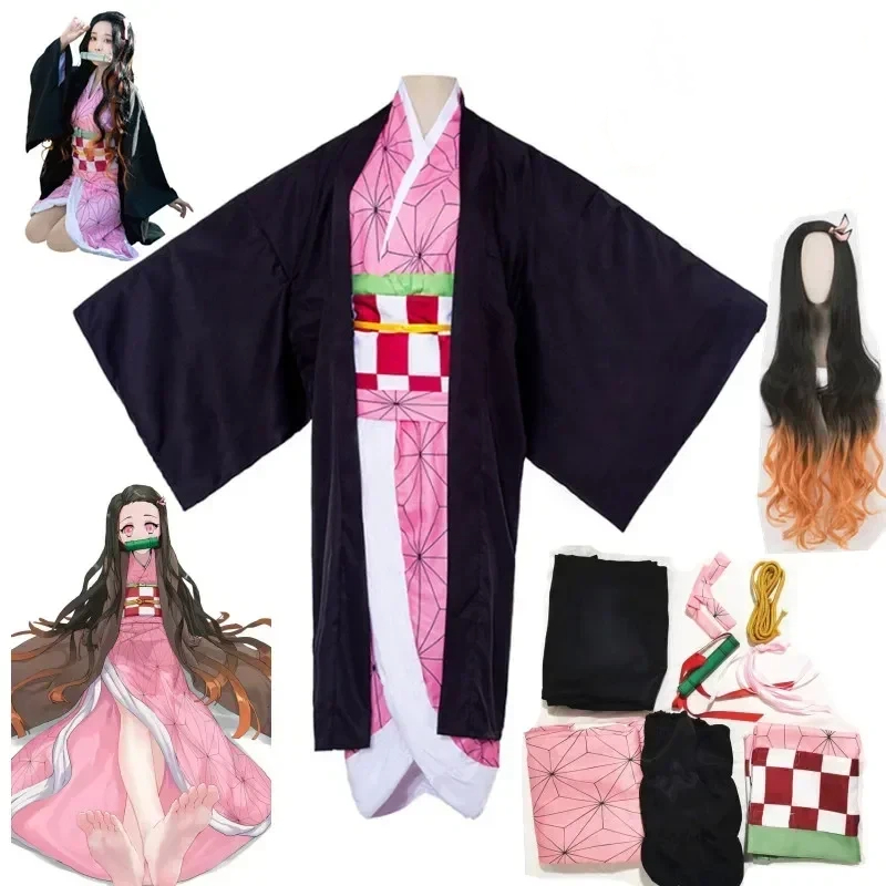 Anime Cosplay Nezuko - زي تنكري أنمي هالوين كامادو نيزوكو،