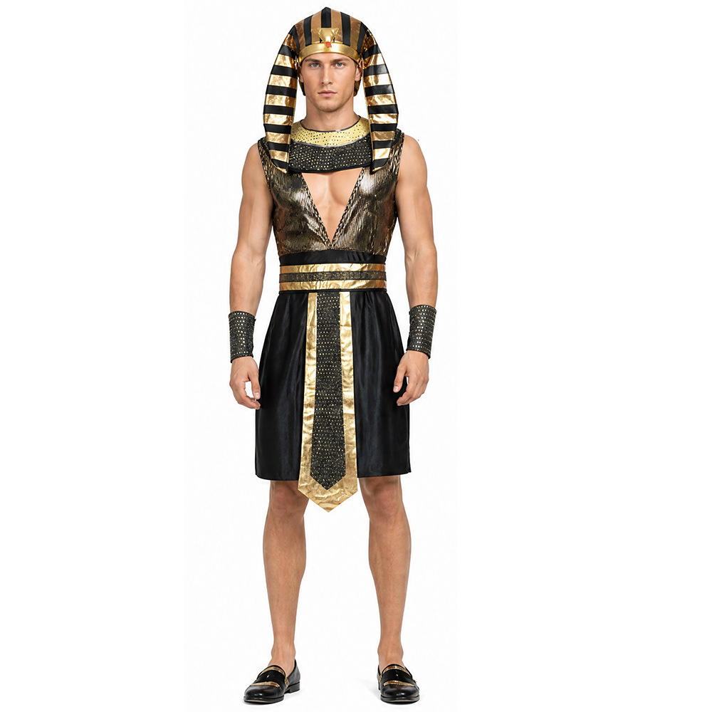 Egypt Cosplay Anime - زي الفرعون المصري للرجال، ملابس ملك