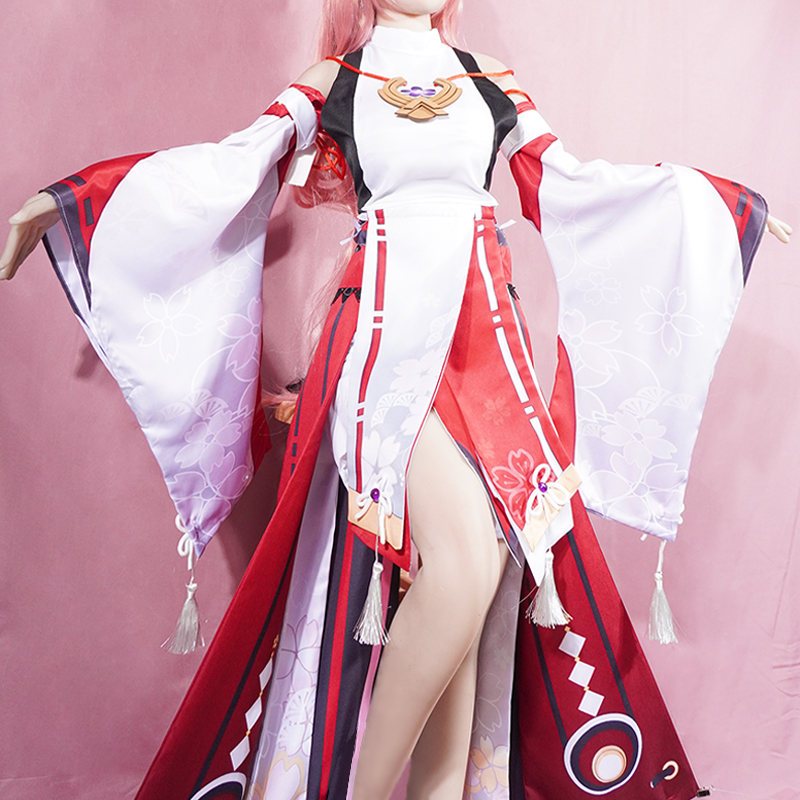 Cosplay Anime Yae Miko - زي ياي ميكو للتنكر، زي إمباكت،