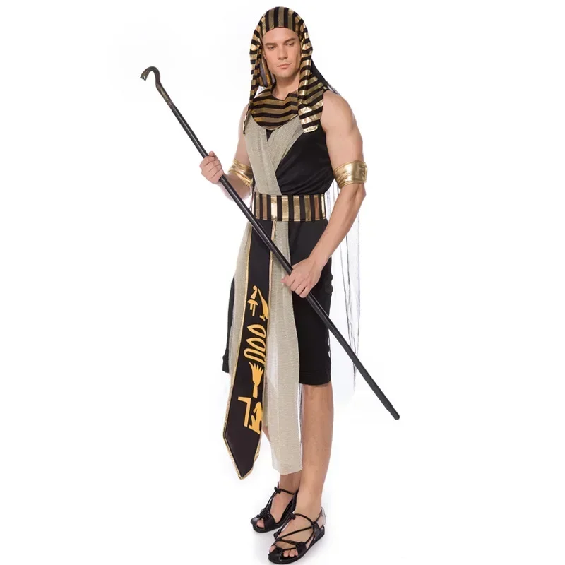 Egypt Cosplay Anime - زي فرعون للبالغين، بدلة ملك مصر
