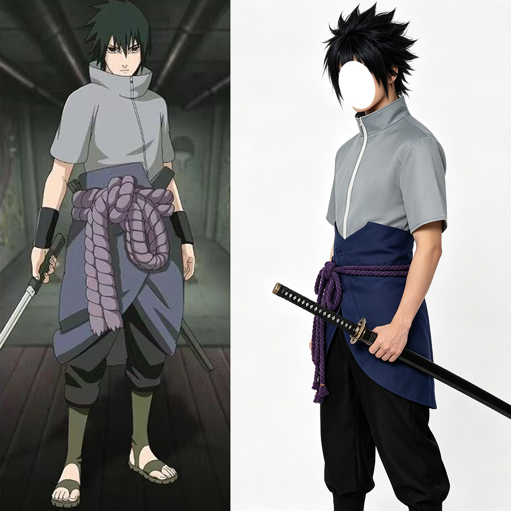 Convention Cosplay Anime - زي تنكري أنمي أوتشيها ساسكي (قميص