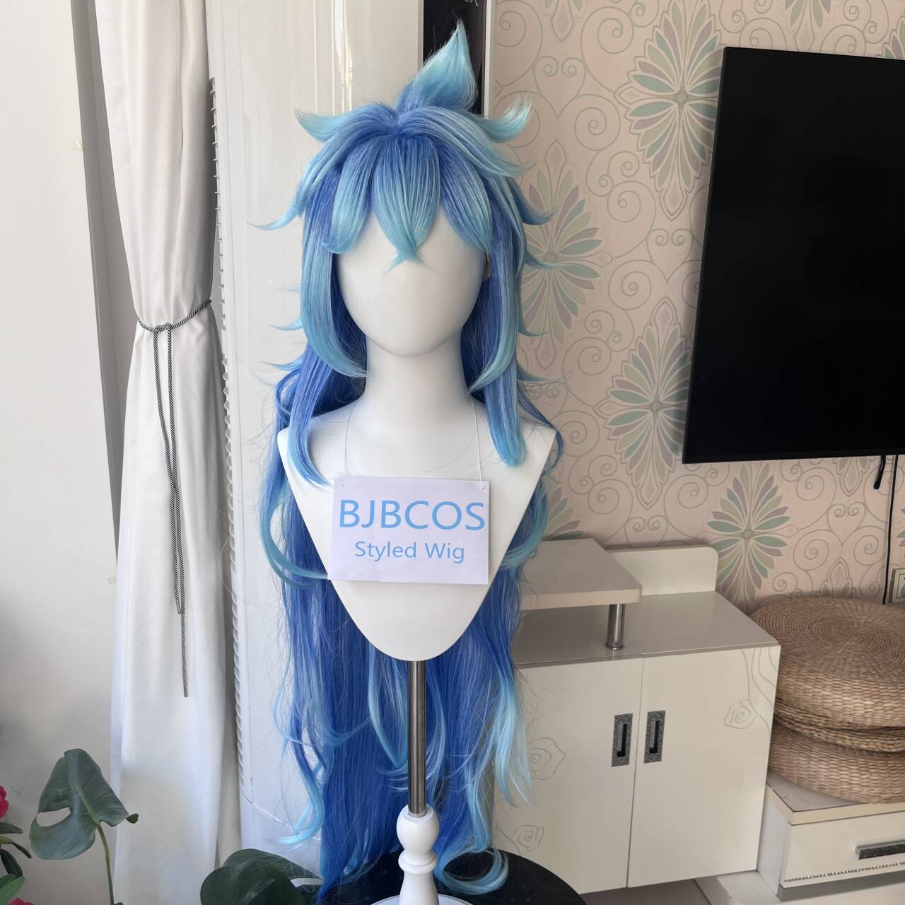 شعر مستعار أنيق بطول 110 سم، ش - مراجعة Anime Cosplay Male وسعره