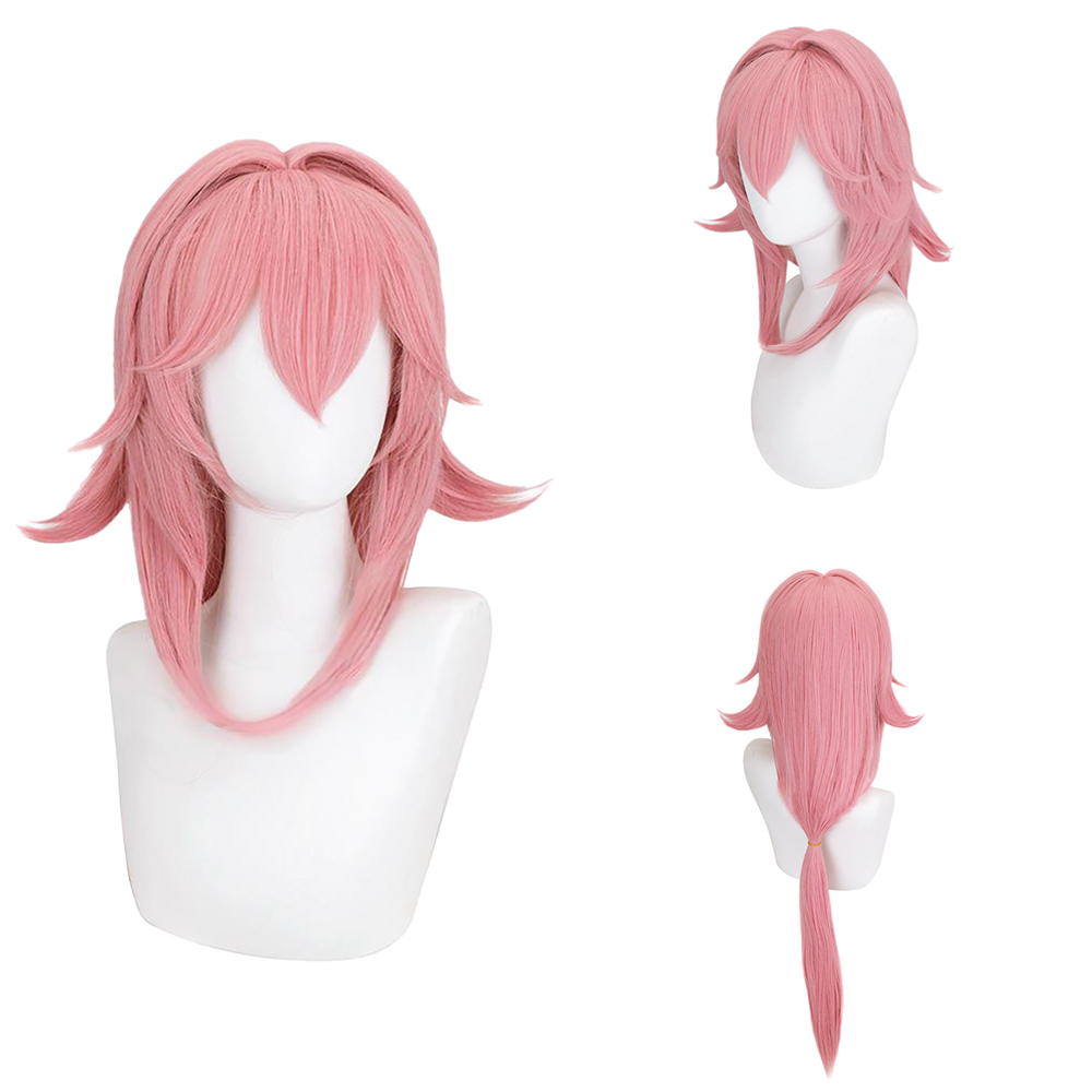 شعر مستعار ياي ميكو وردي طبيعي - مراجعة Cosplay Anime Yae Miko وسعره