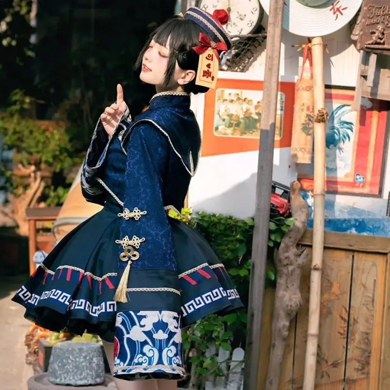 لوليتا النمط الصيني فستان حلو  - مراجعة Anime Cosplay Girls وسعره