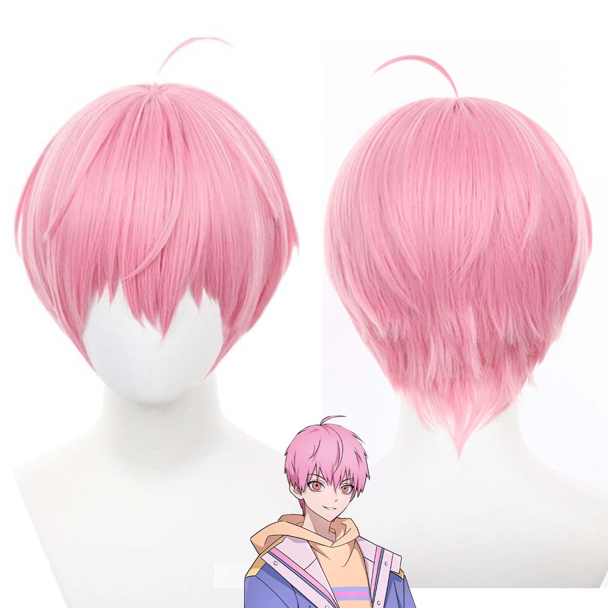 شعر مستعار قصير وردي اللون لشخ - مراجعة Anime Cosplay Link وسعره