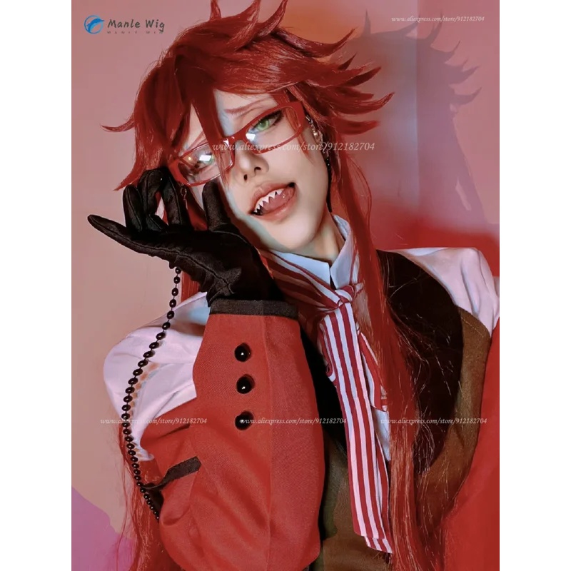 z;3,d'5,g\7/Grelle Sutcliff An - مراجعة Anime Cosplay With Red Hair وسعره