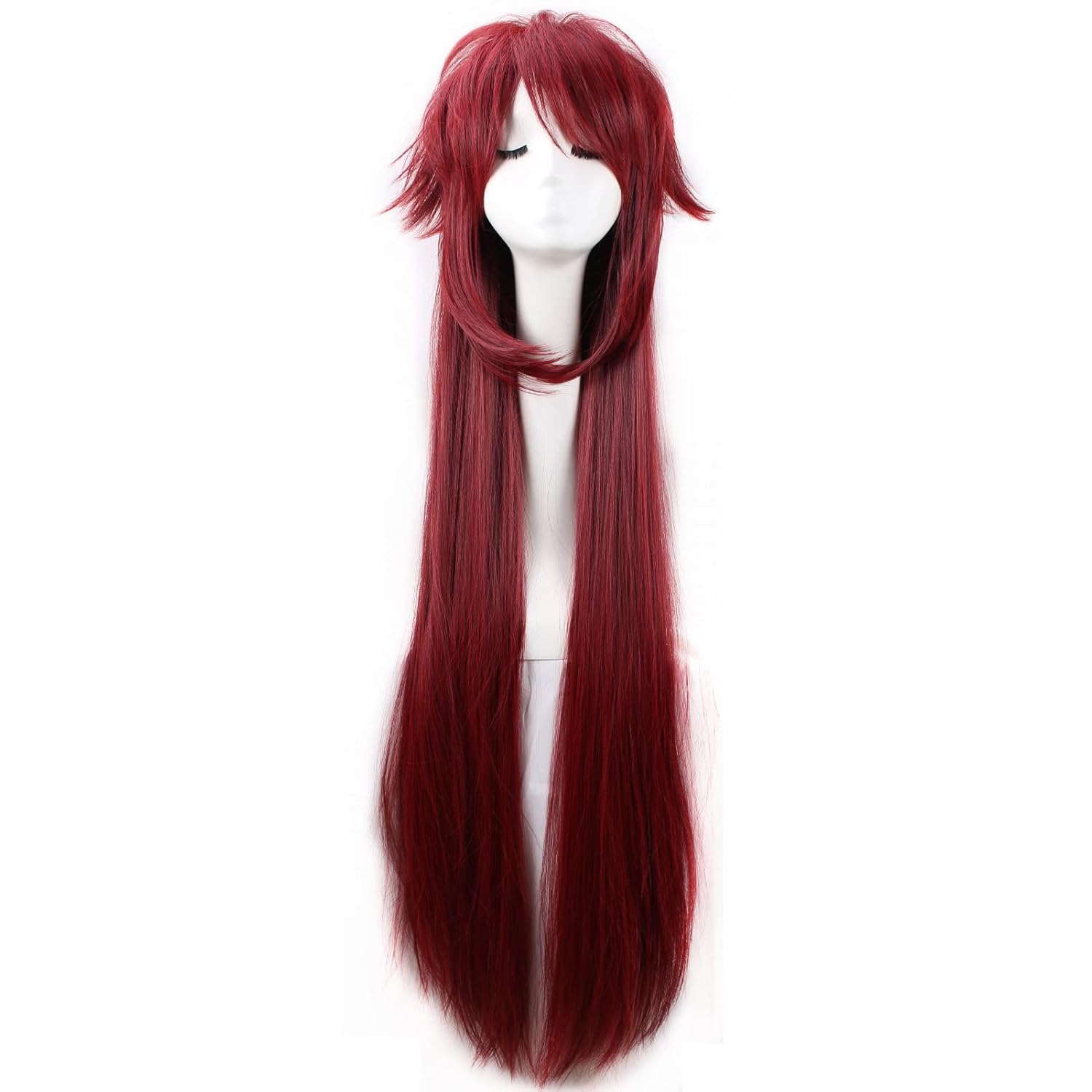 شعر مستعار طويل مقاوم للحرارة  - مراجعة Anime Cosplay With Red Hair وسعره